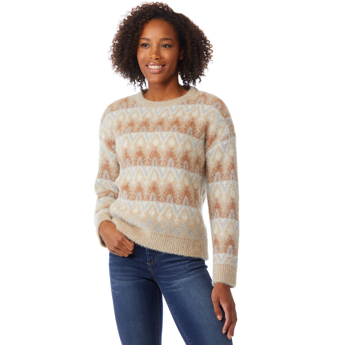 Calvin Klein Eyelash Fair Isle Crew Neck Sweater | Sweaters | Clothing ...