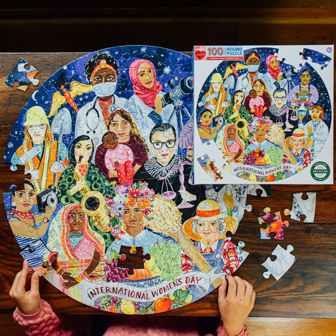 International Women's Day 100 pc. Round Jigsaw Puzzle - Image 3 of 5