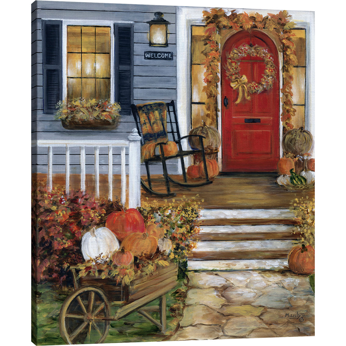 Inkstry Welcome Fall Porch Canvas Giclee Wall Art - Image 2 of 3