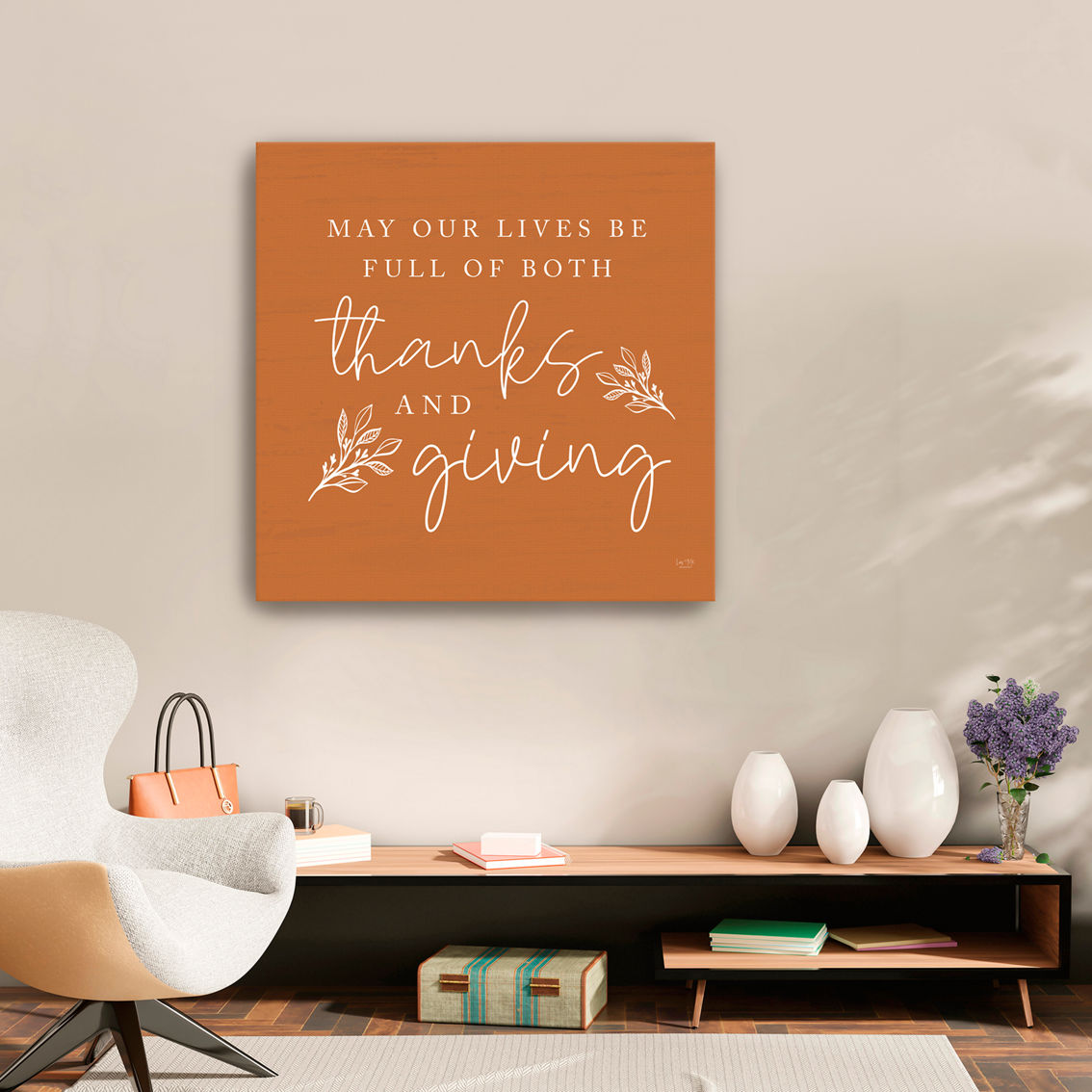 Inkstry Thanksgiving May Our Lives Giclee Gallery Wrap Canvas Print - Image 3 of 3