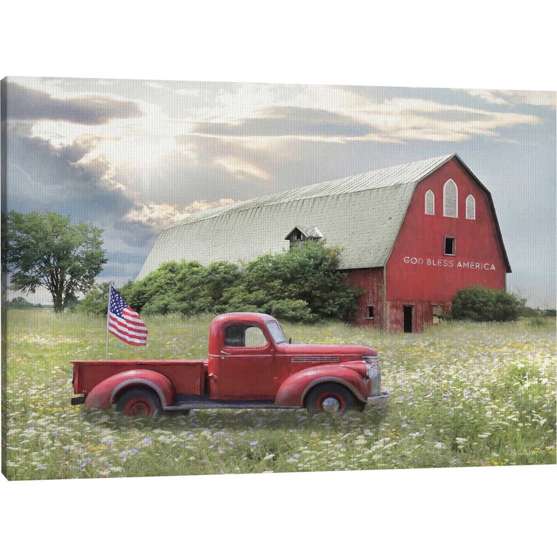 Inkstry God Bless America Giclee Gallery Wrapped Canvas Print - Image 2 of 3