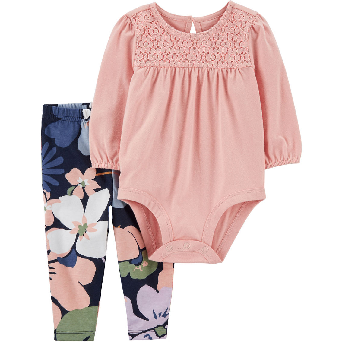 Carter's Infant Girls Pink Bodysuit And Pants 2 Pc. Set | Baby Girl 0 ...