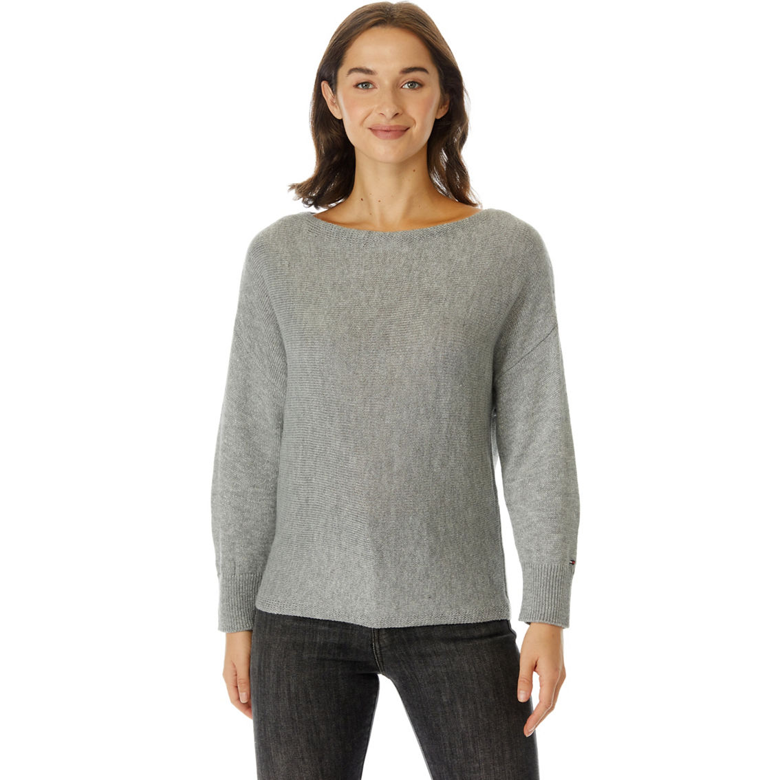Tommy Hilfiger Lurex Scoop Neck Rib Sweater | Sweaters | Clothing ...