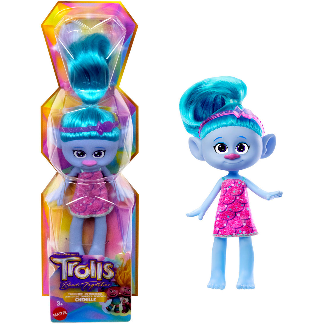Mattel Trolls 3 Band Together Trendsettin' Chenille Doll - Image 2 of 6