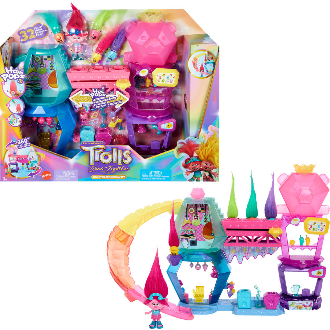 DreamWorks Trolls Band Together Hair Pops Poppy Small Doll and Accessories,  Toys Inspired by the Movie