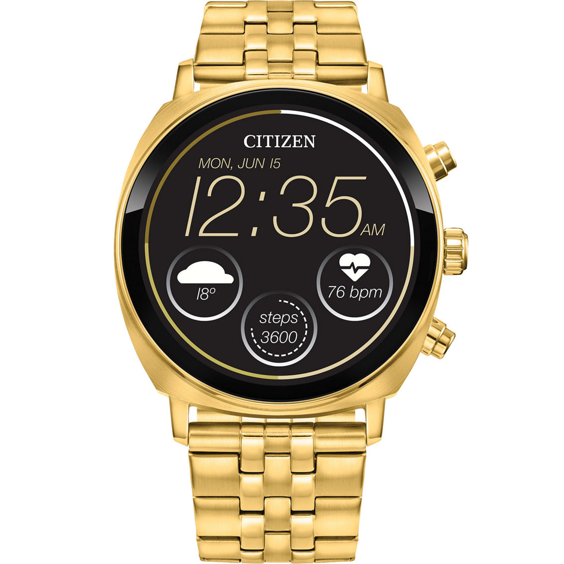 Citizen Google Technology Gold Tone Stainless Steel Bracelet Watch ...