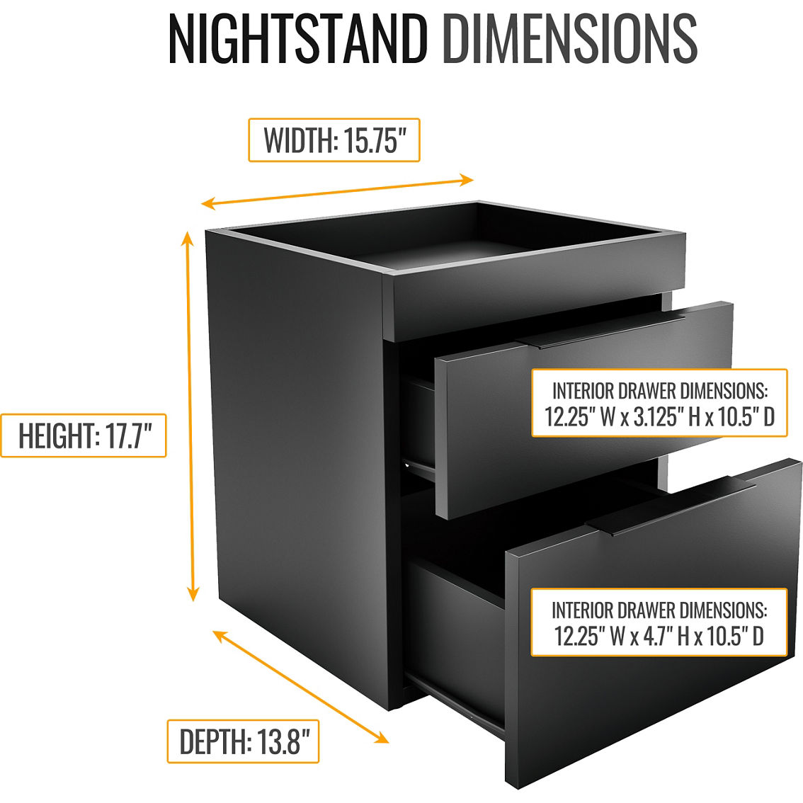 Boyd Sleep Capri Modern 2 Drawer Storage Nightstand - Image 2 of 2