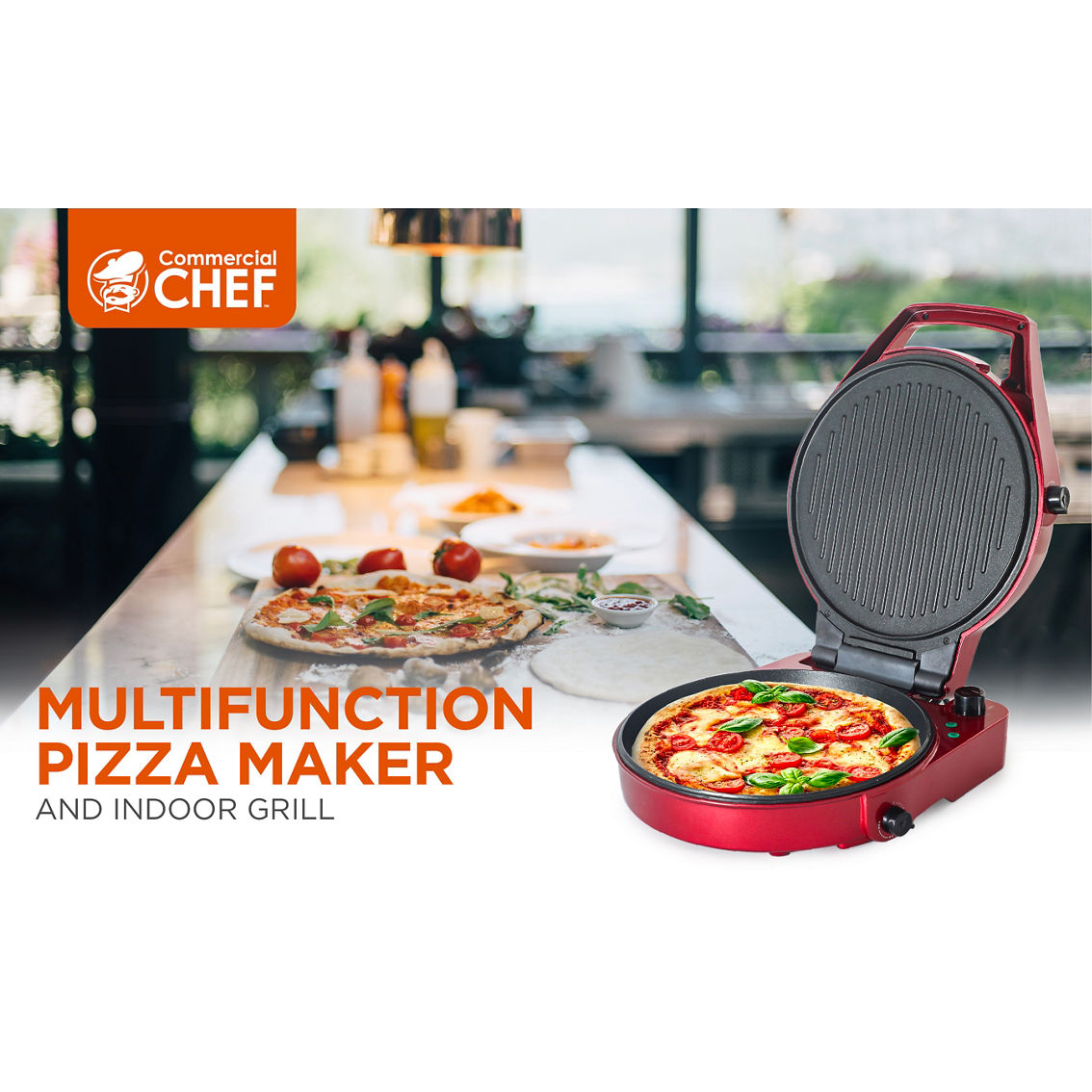 Commercial Chef Multifunction Pizza Maker and Indoor Grill - Image 7 of 9