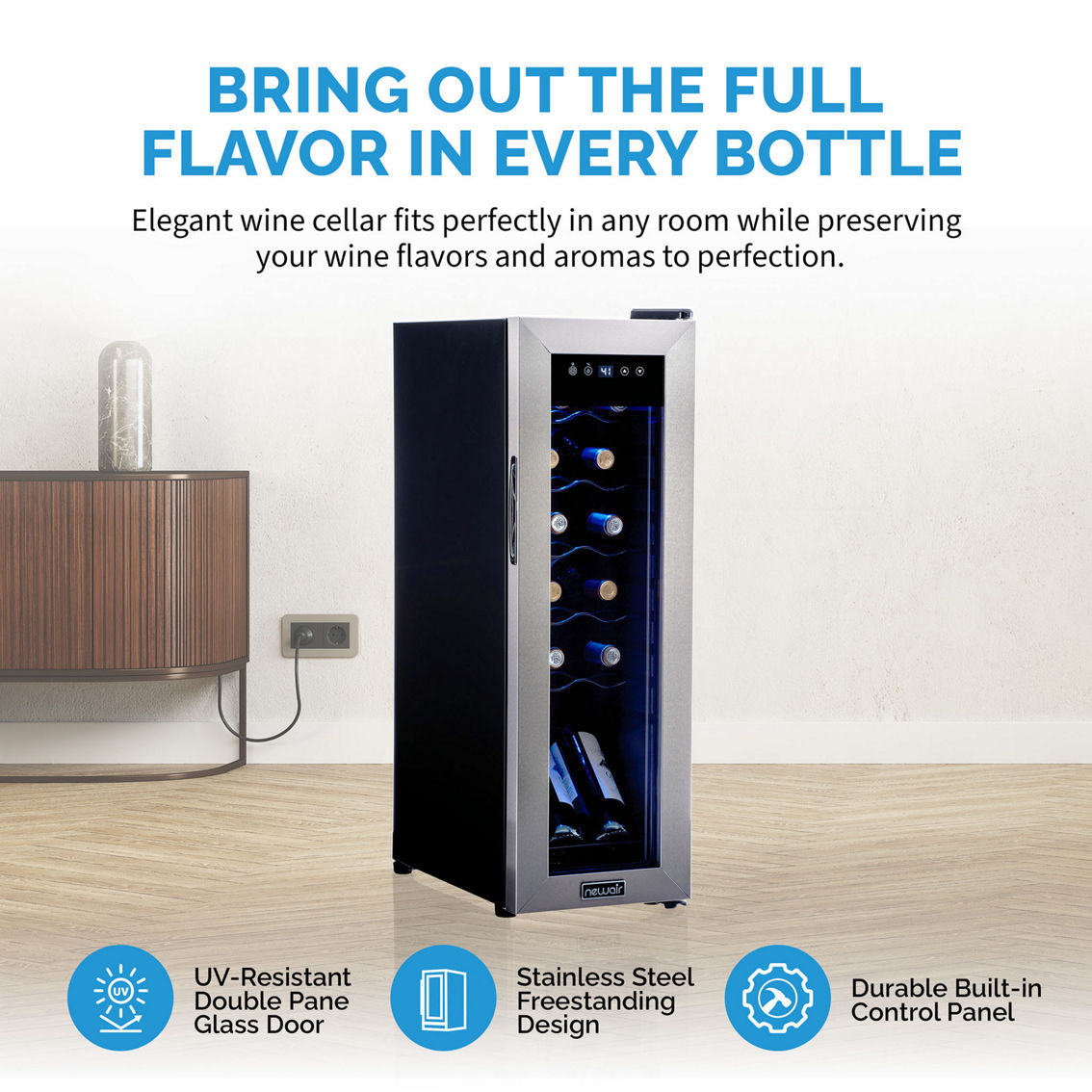 NewAir 12 Bottle Wine Cooler Refrigerator - Image 5 of 9