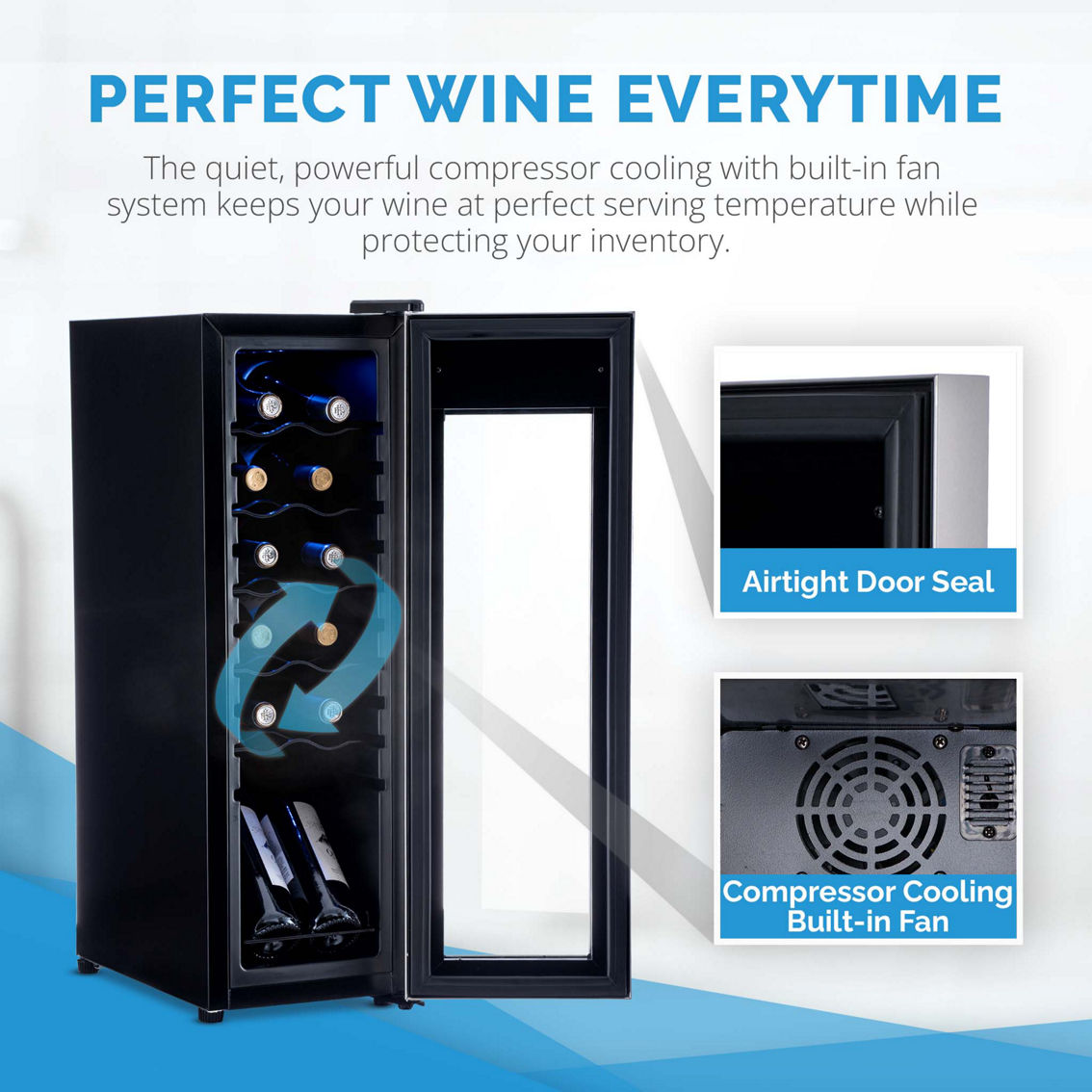 NewAir 12 Bottle Wine Cooler Refrigerator - Image 6 of 9