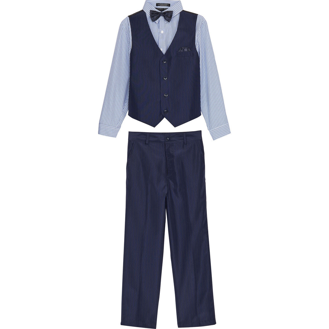 Andrew Fezza Baby Boys Navy Woven Vest 4 Pc. Set | Baby Boy 0-24 Months ...