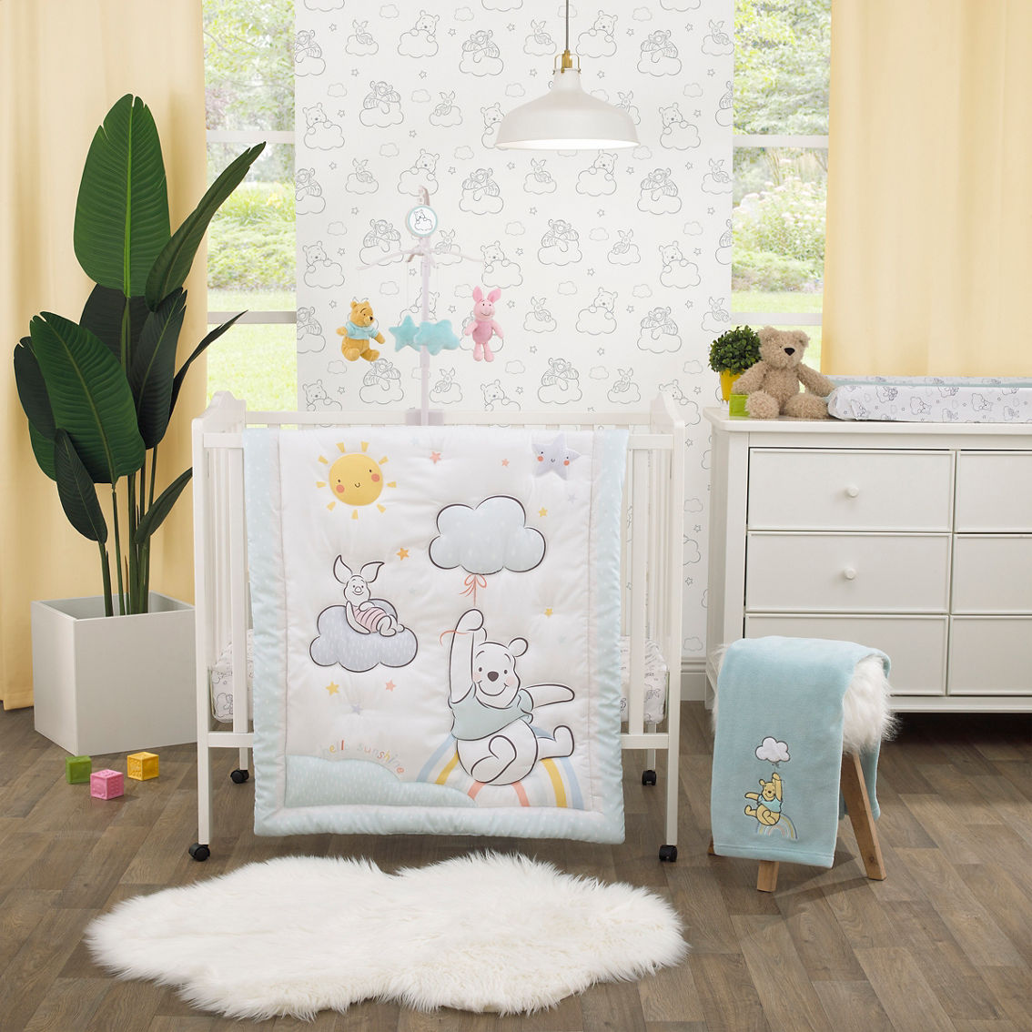 Disney Winnie the Pooh Hello Sunshine Nursery Mini Crib Bedding Set 3 pc. - Image 5 of 5