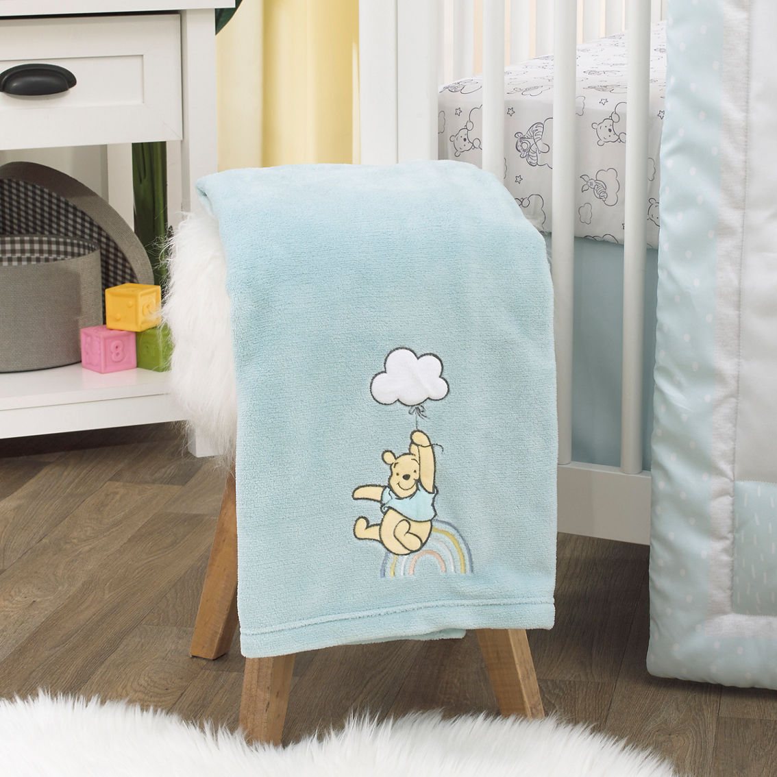 Disney Winnie the Pooh Hello Sunshine Aqua Super Soft Baby Blanket - Image 2 of 4