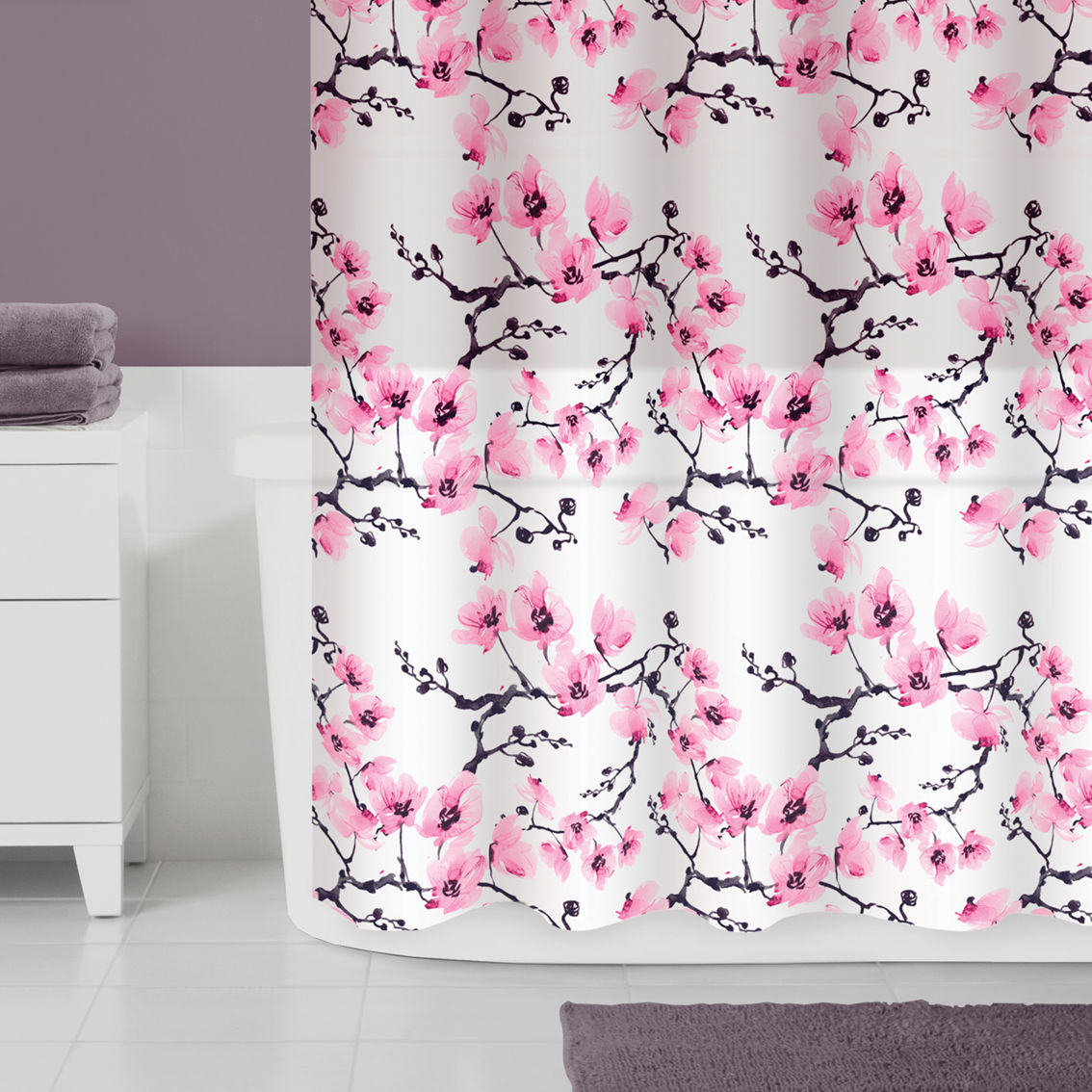 Zenna Home Cherry Blossom PEVA Shower Curtain - Image 3 of 4