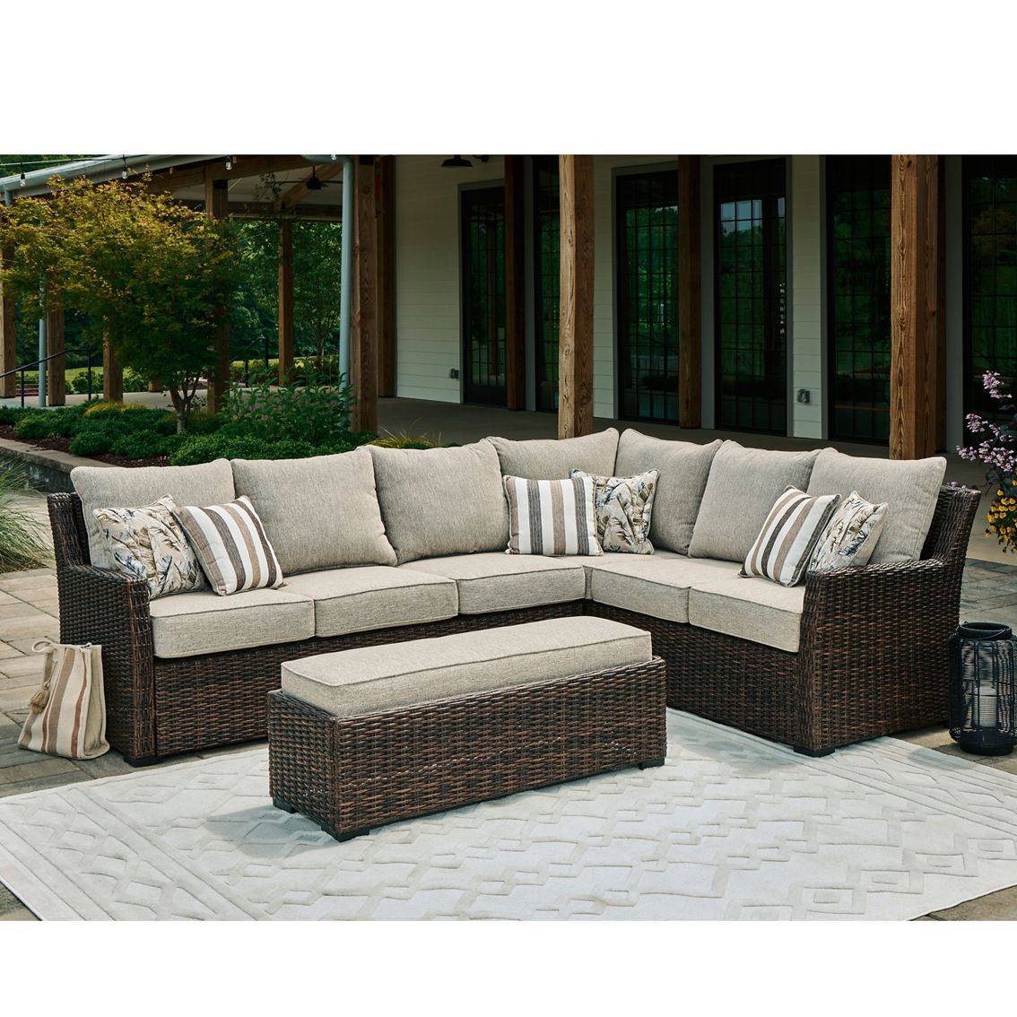 Signature Design by Ashley Brook Ranch 2 pc. Outdoor Sectional Set - Image 2 of 3