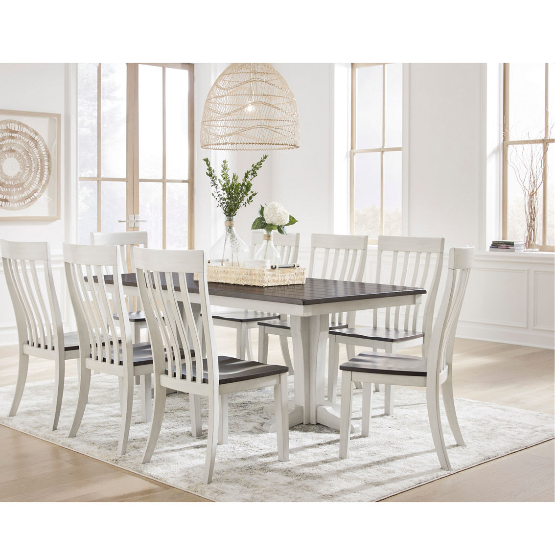 Signature Design by Ashley Darborn 9 pc. Dining Set: Table, 8 Chairs - Image 4 of 9