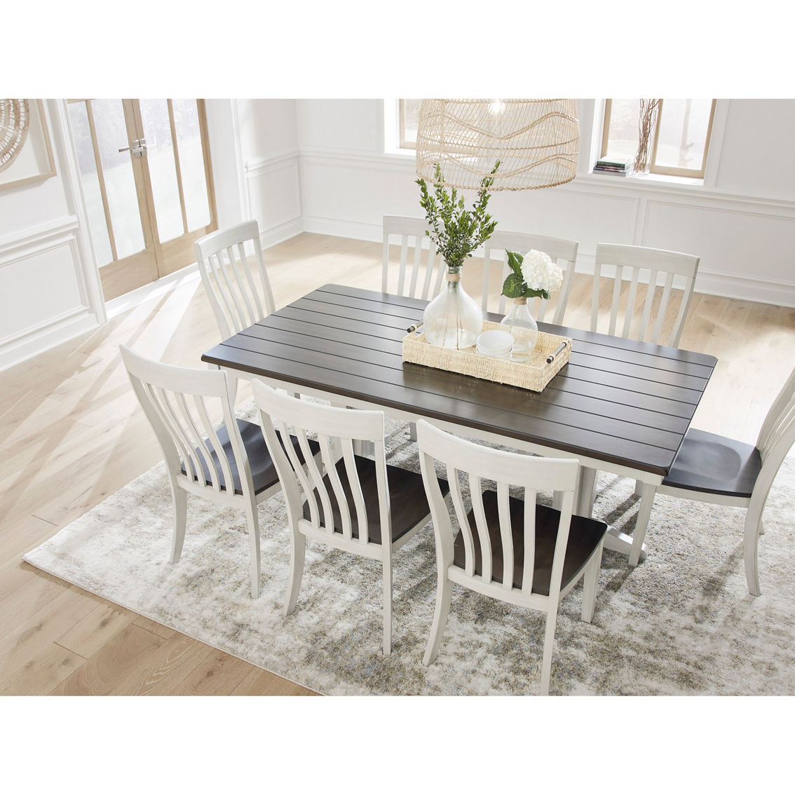 Signature Design by Ashley Darborn 9 pc. Dining Set: Table, 8 Chairs - Image 5 of 9