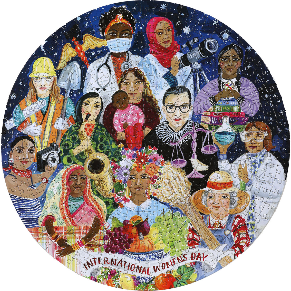eeBoo Piece and Love International Women's Day 500 Piece Round Jigsaw Puzzle - Image 4 of 4