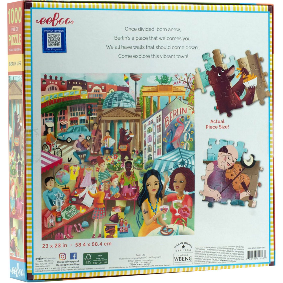 EeBoo Berlin Life 1,000 pc. Square Jigsaw Puzzle - Image 2 of 4