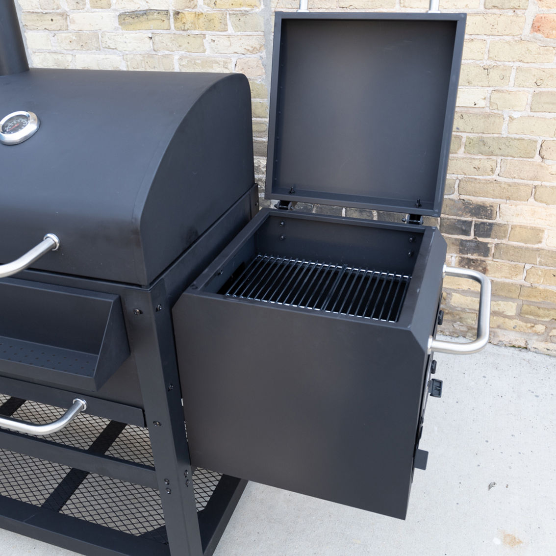 Chard Gas and Charcoal Hybrid Grill with Side Burner and Side Smoker - Image 8 of 10
