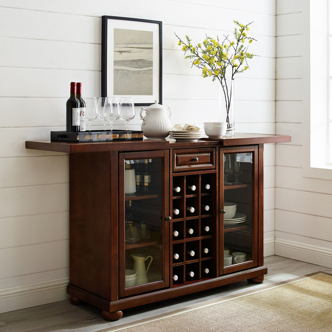 Crosley Furniture Alexandria Sliding Top Bar Cabinet - Image 4 of 7