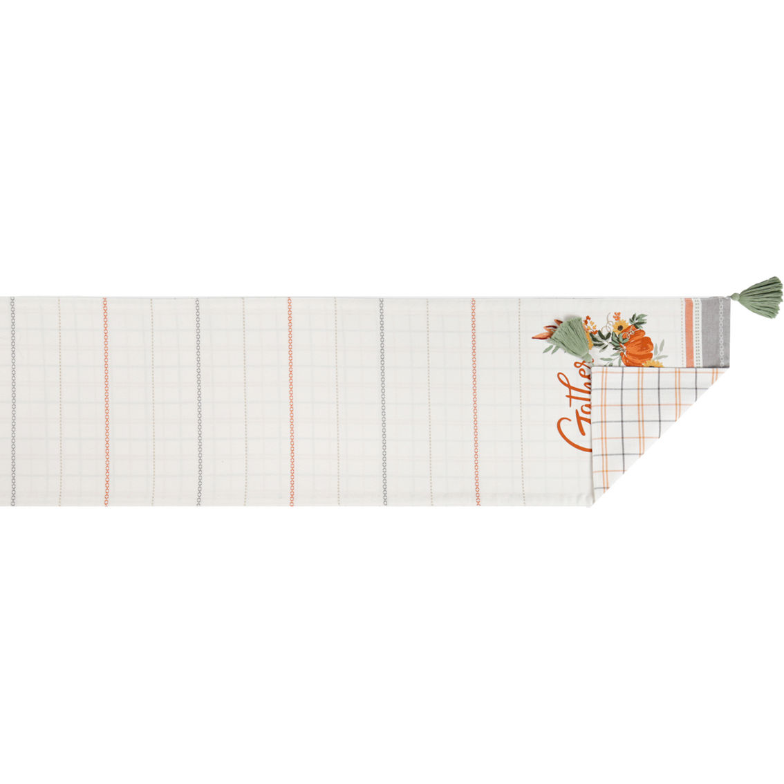 Design Imports 14 x 72 in. Gather Fall Squash Reversible Table Runner - Image 5 of 10