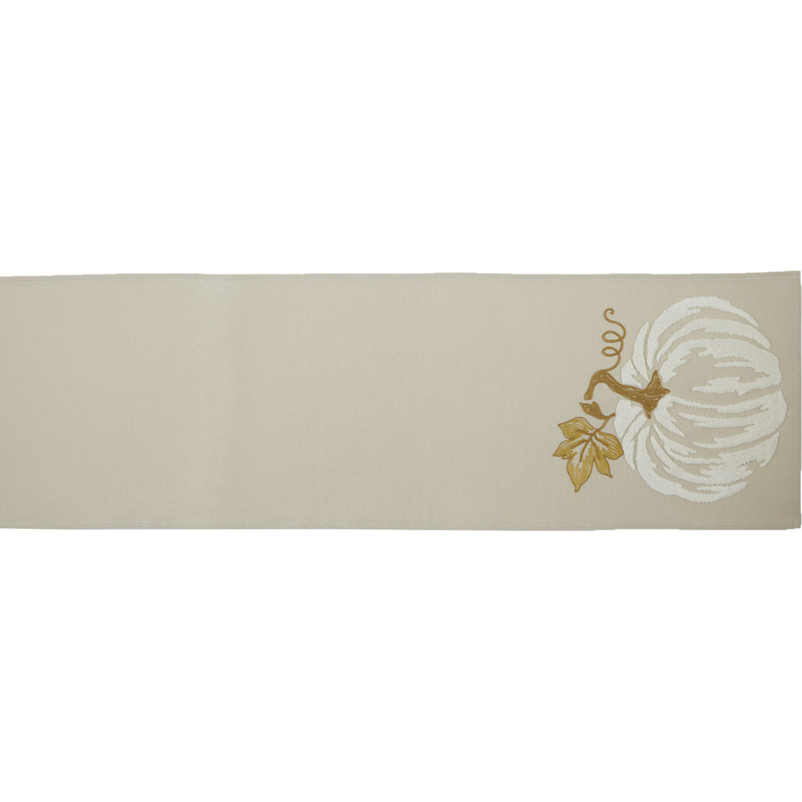Design Imports 14 x 70 in. White Pumpkin Embroidered Table Runner - Image 3 of 7