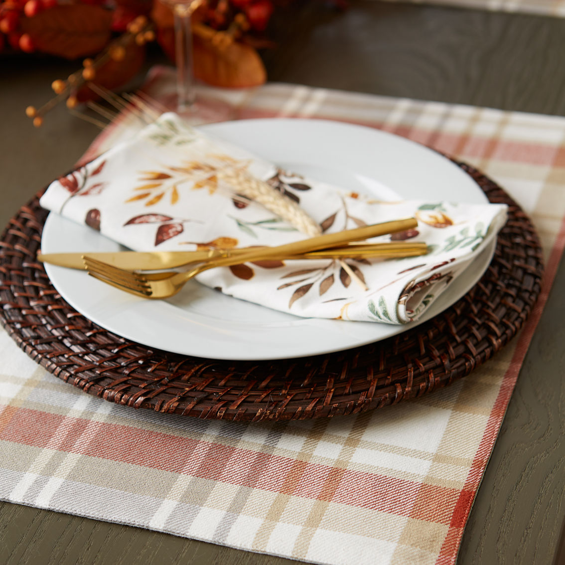 Design Imports Thankful Reversible Placemats, Set of 4 - Image 8 of 9