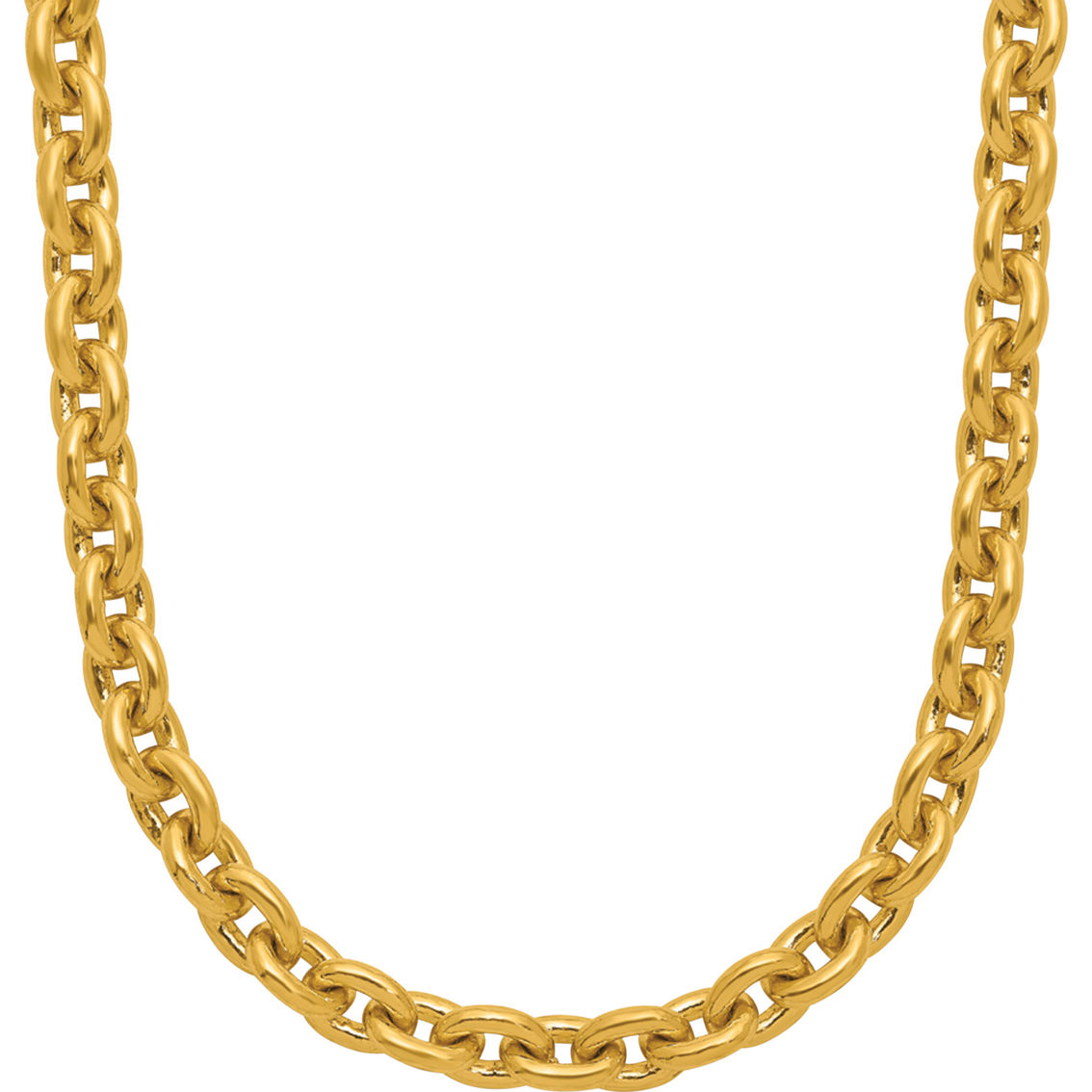 24k Pure Gold 24k Yellow Gold 5.4mm Solid Open Oval Link 20 In. Chain ...