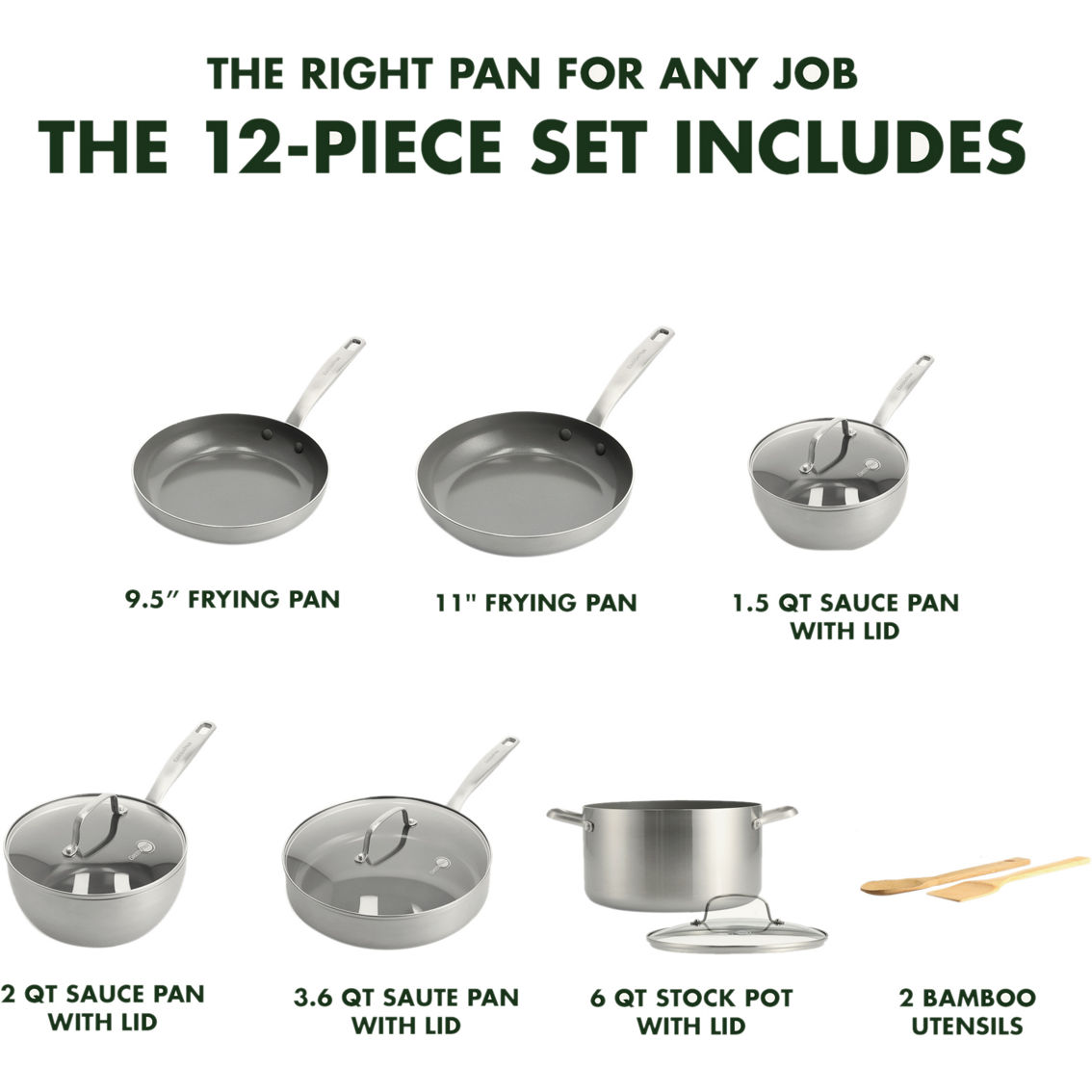 GreenPan Chatham 12 pc. Stainless Cookware Set - Image 8 of 10