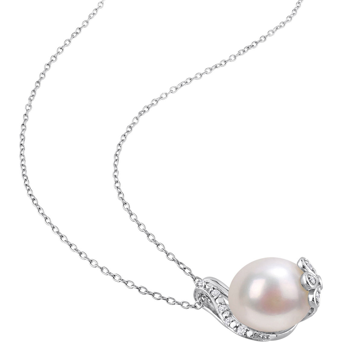 Sofia B. Cultured Freshwater Pearl Diamond Wrap Floral Necklace & Ring 2 pc. Set - Image 3 of 5