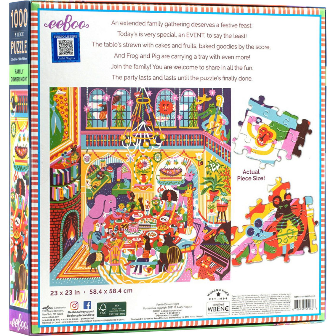 Family Dinner Night Square Jigsaw Puzzle 1000 pc. - Image 2 of 6
