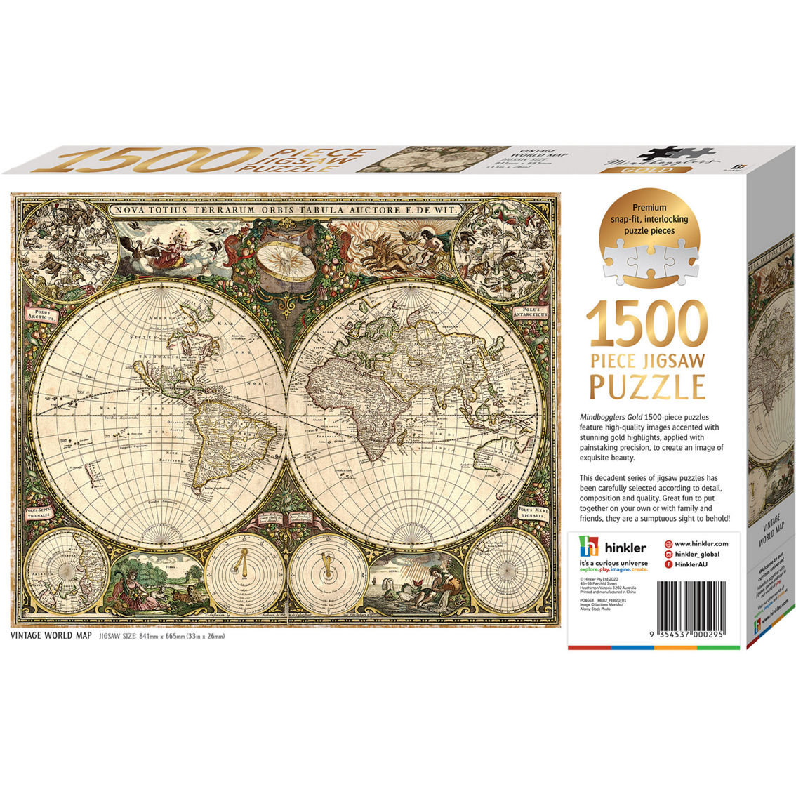 Mindbogglers Gold: Vintage World Map 1500 pc. Puzzle - Image 2 of 8