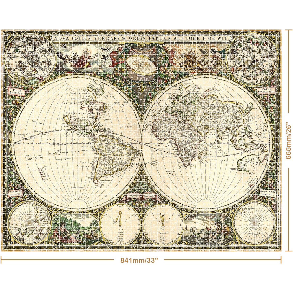 Mindbogglers Gold: Vintage World Map 1500 pc. Puzzle - Image 8 of 8