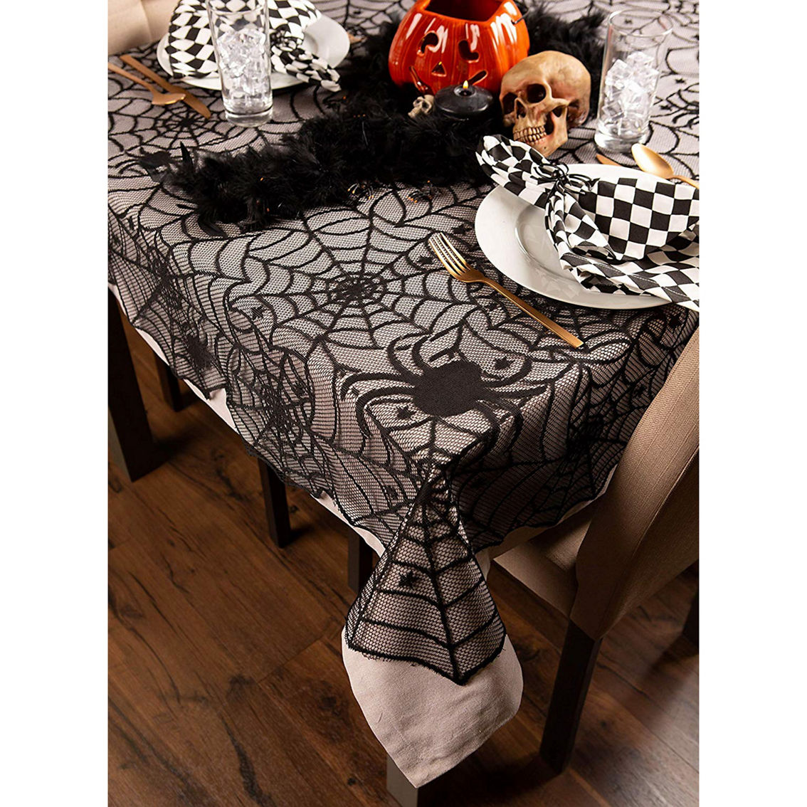 Design Imports 54 in. x 72 in. Halloween Lace Tablecloth - Image 3 of 9