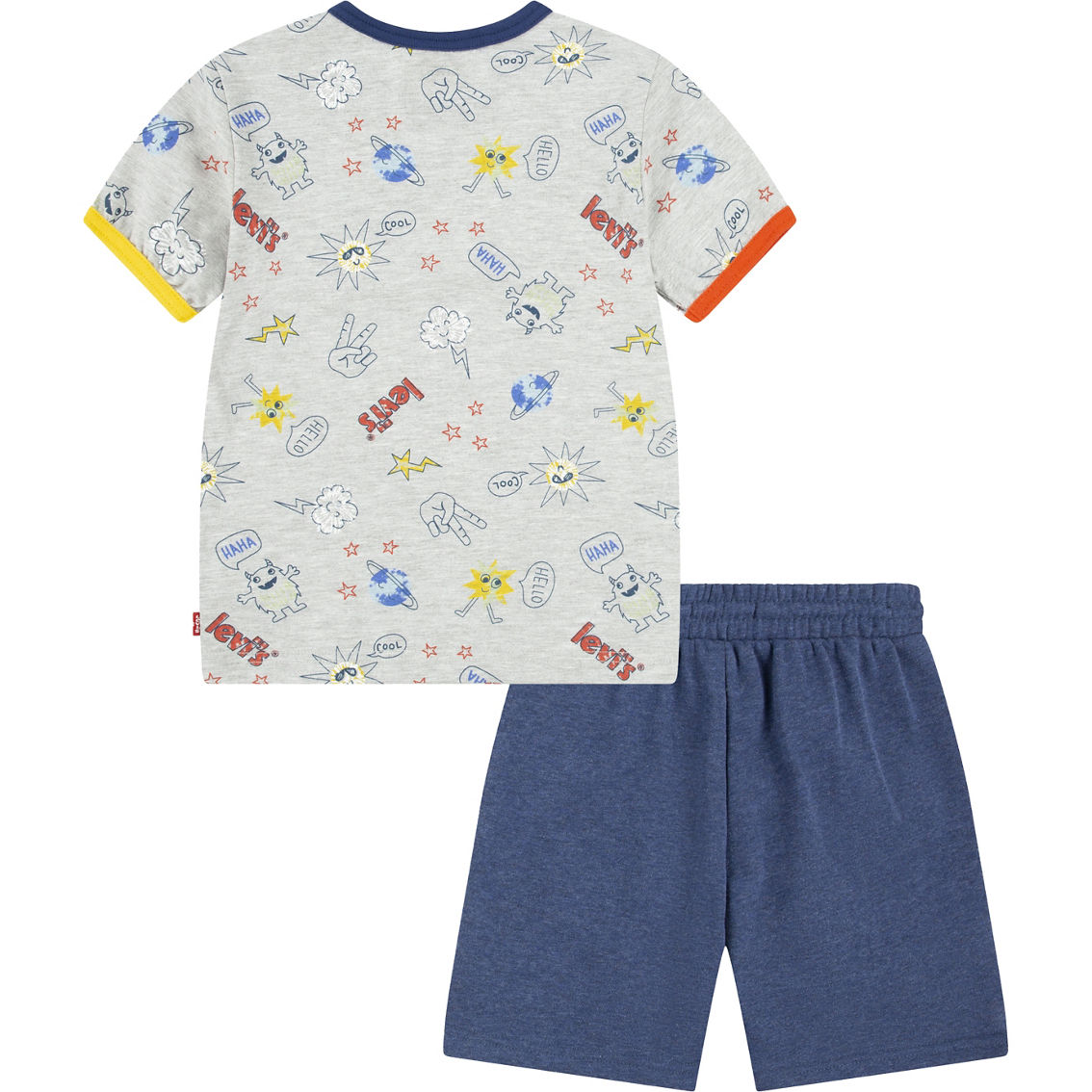 Levi's Little Boys Monster Doodle Tee and Shorts 2 pc. Set - Image 2 of 3