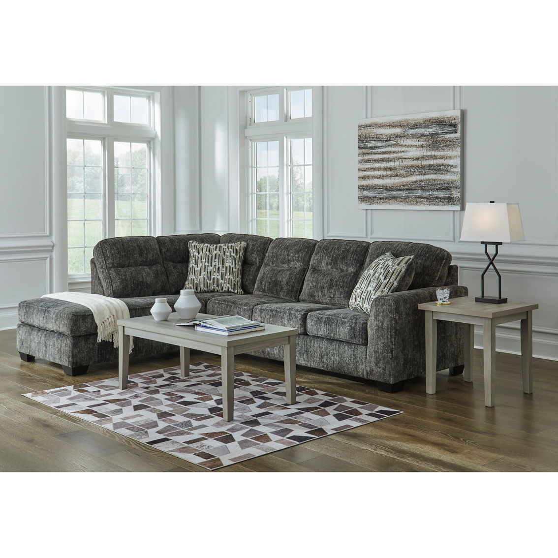 Signature Design by Ashley Lonoke Sectional with Chaise 2 pc. - Image 2 of 2