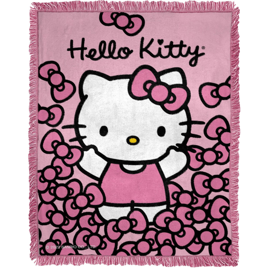 Northwest Hello Kitty More Bows Woven Jacquard 46 X 60 In. Throw ...