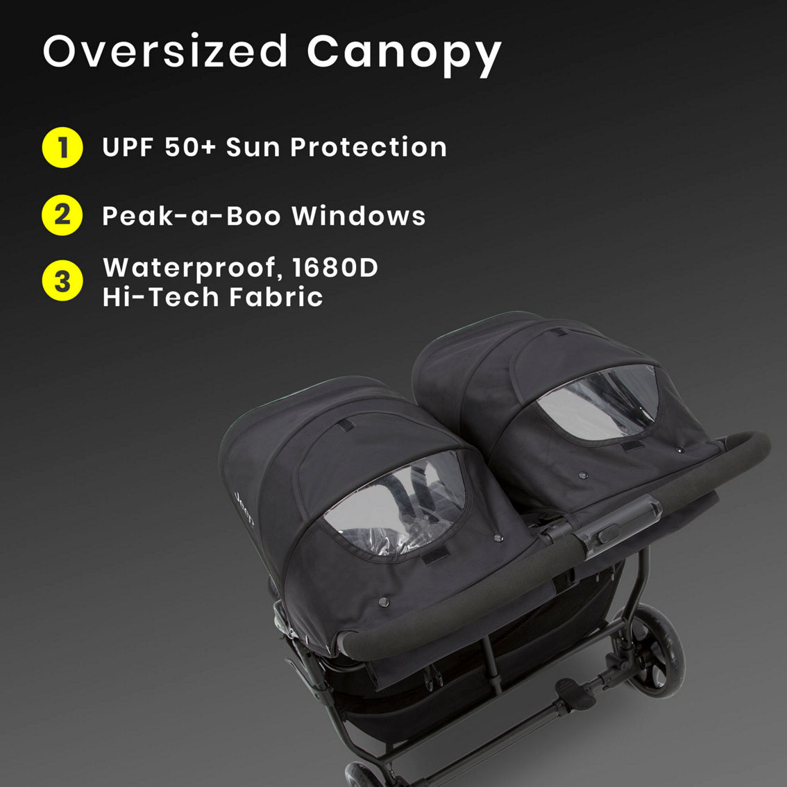 Jeep Destination Side By Side Double Ultralight Stroller - Image 9 of 10