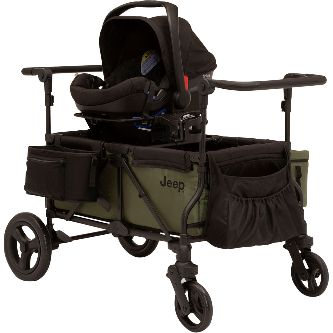 Jeep Deluxe Wrangler Wagon Stroller with Cooler Bag and Parent Organizer - Image 7 of 10