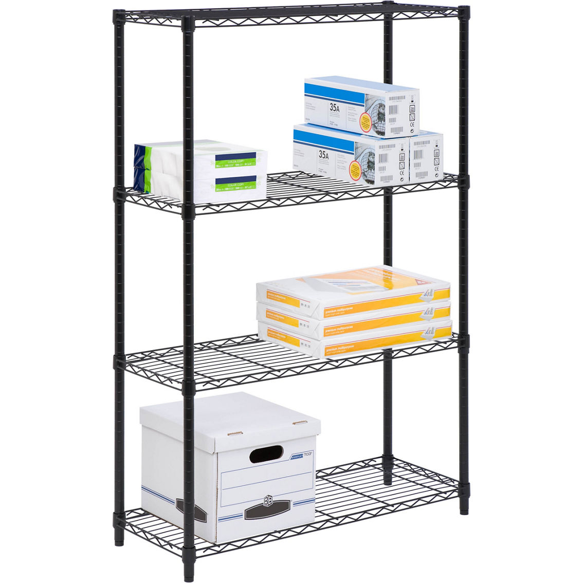 Honey Can Do 4 Tier Heavy Duty Adjustable Shelving Unit - Image 2 of 2