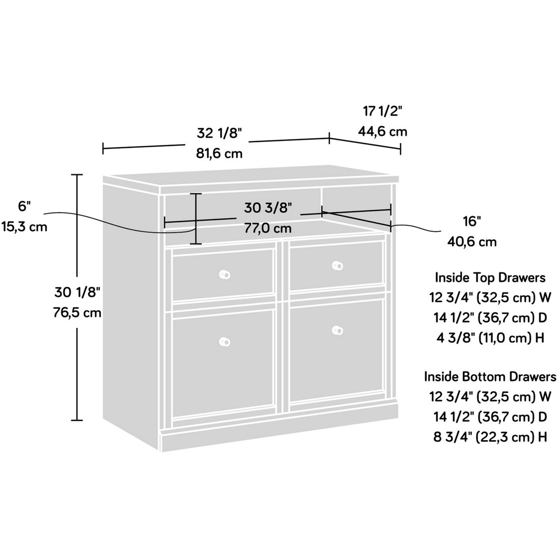 Sauder Craft Storage Cabinet with Drawers & Shelf - Image 2 of 2