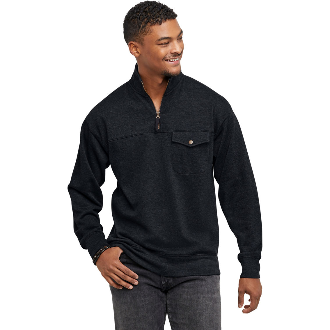 Hanes French Terry Quarter Zip | Shirts | Clothing & Accessories | Shop ...
