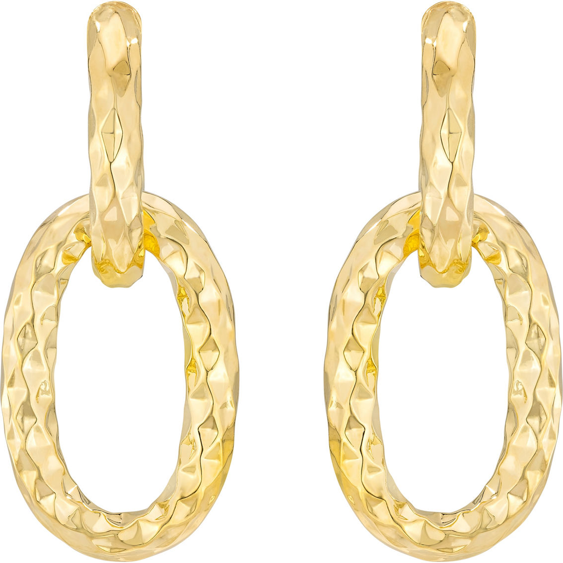 14K Gold 36mm Diamond Cut Link Multiway Drop Earrings - Image 2 of 6