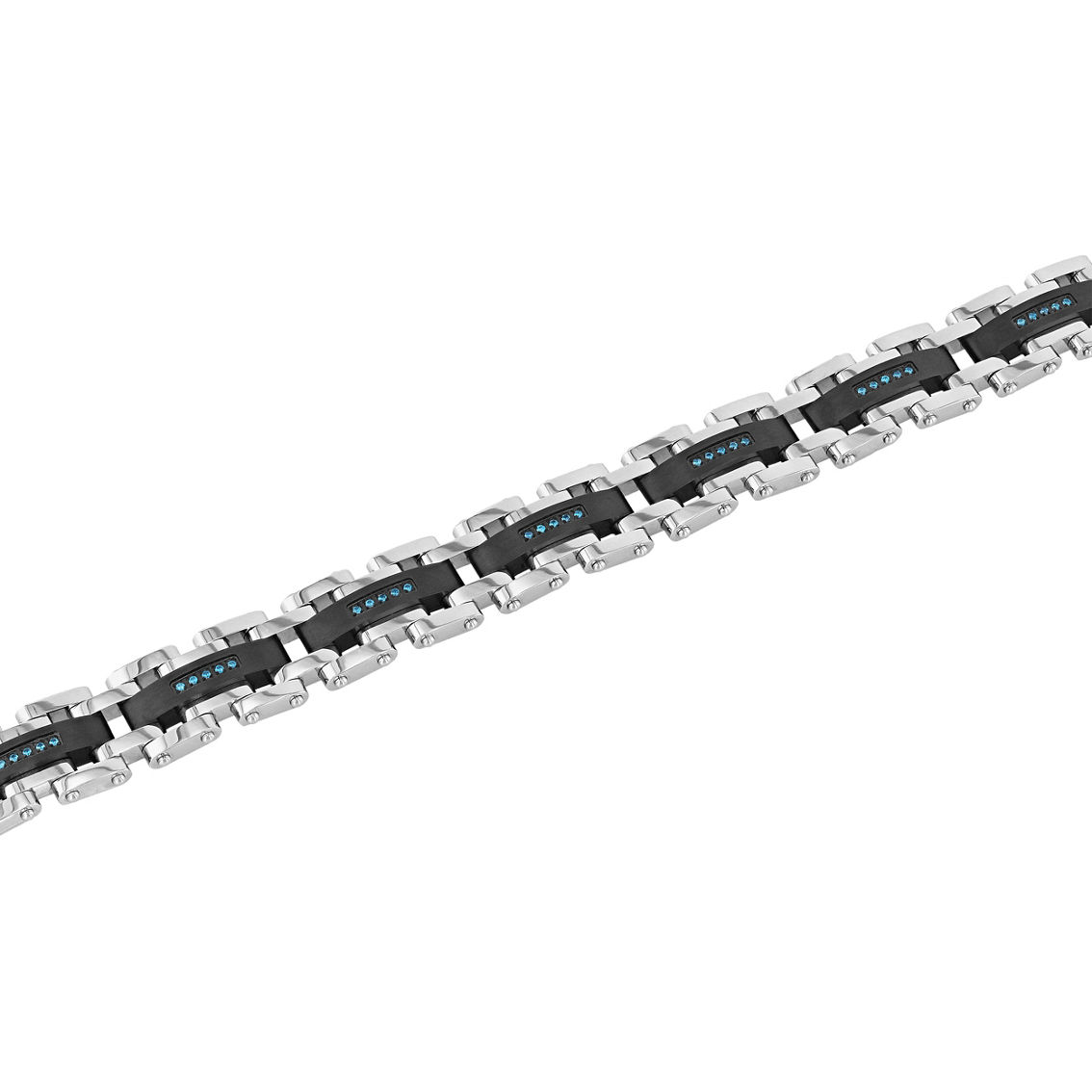 Stainless Steel 1/6 CTW Blue Diamond Bracelet - Image 2 of 4