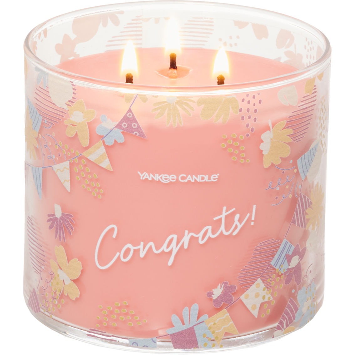 Yankee Candle White Strawberry Bellini Congrats 3-Wick Candle - Image 2 of 2