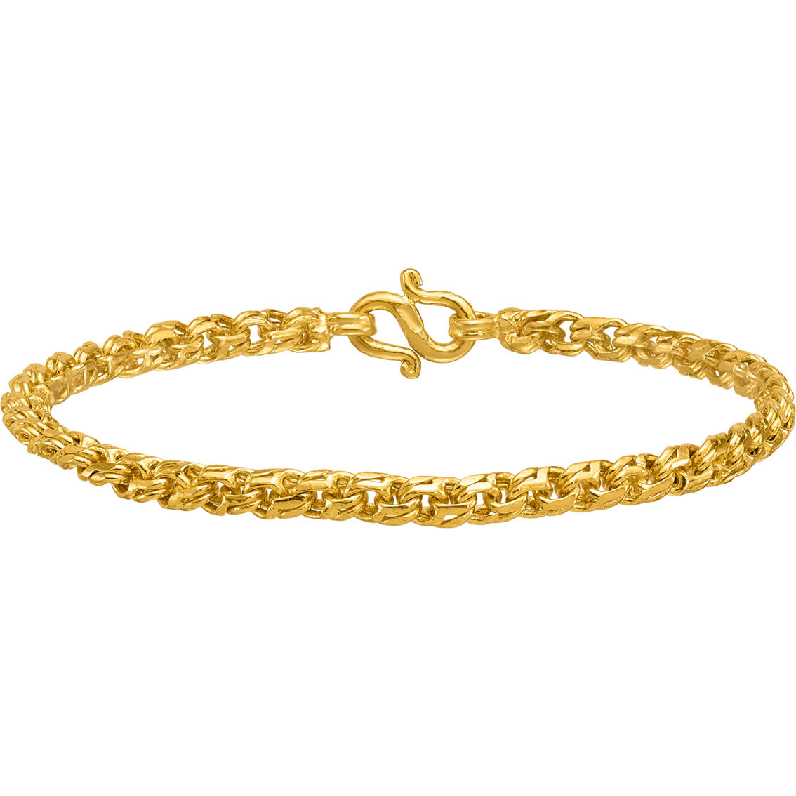 24K Pure Gold 4.4mm Solid Double Interlocking Curb Chain 8 in. Bracelet - Image 2 of 5