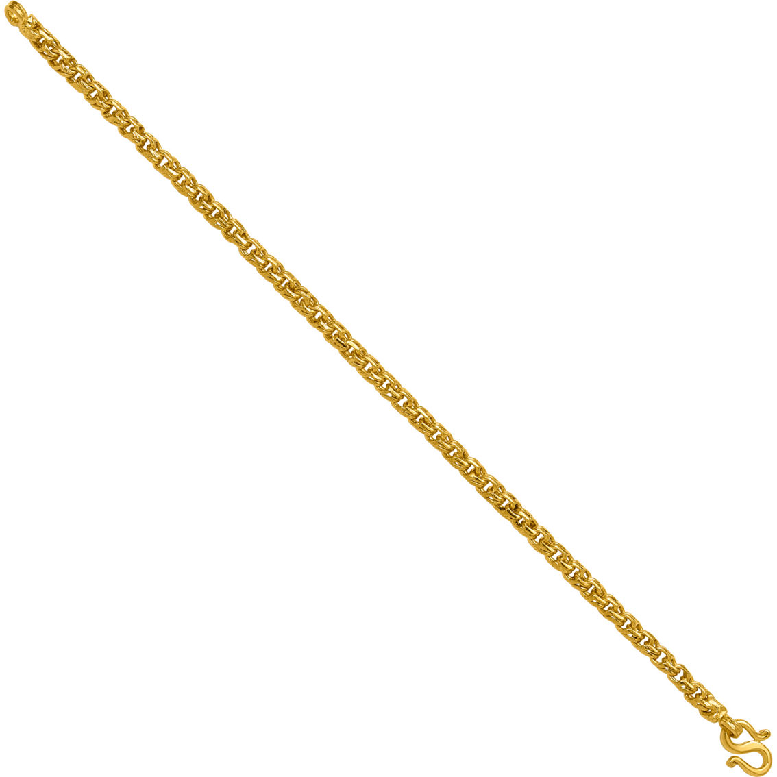 24K Pure Gold 4.4mm Solid Double Interlocking Curb Chain 8 in. Bracelet - Image 3 of 5