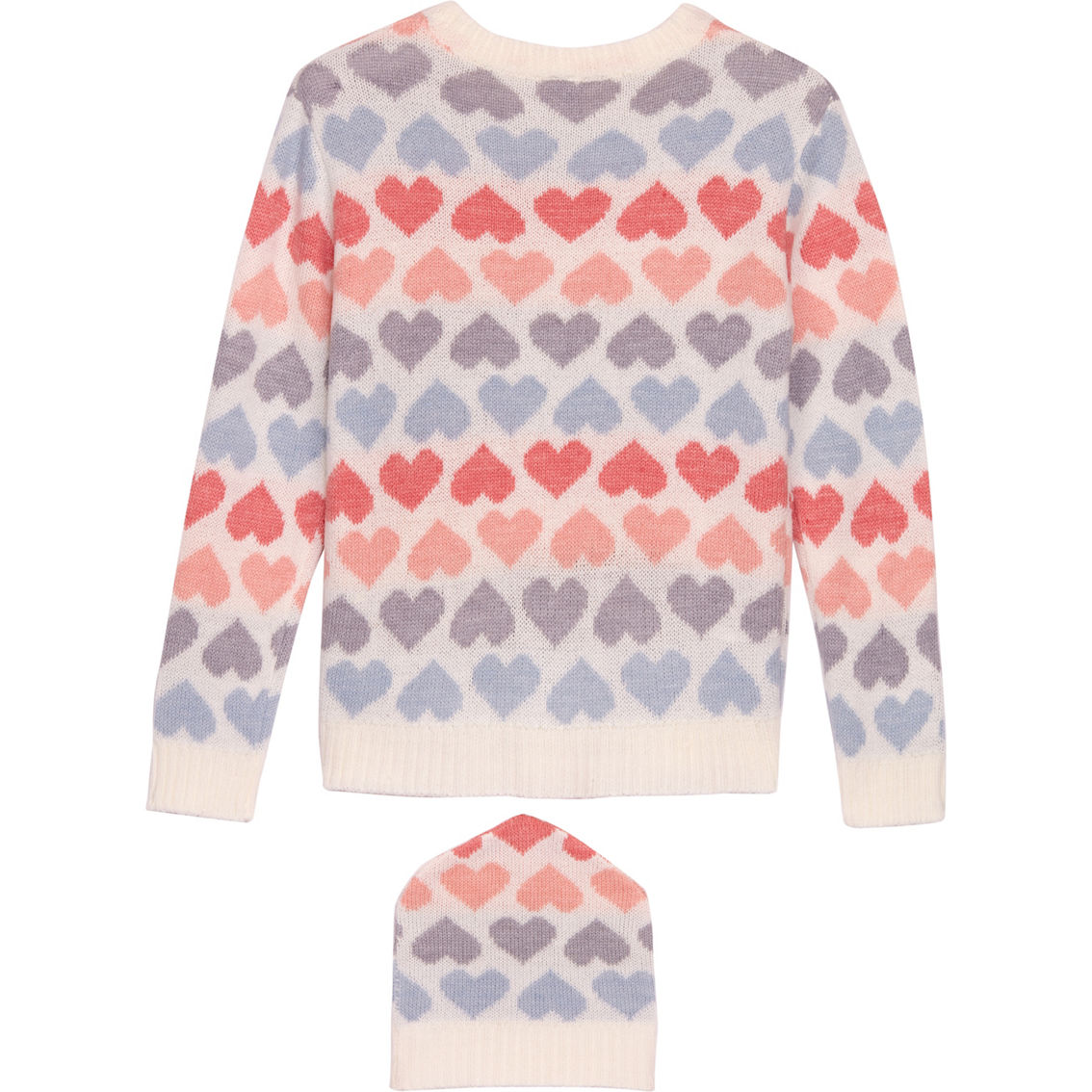 Wallflower Girls Heart Sweater with Beanie - Image 2 of 2