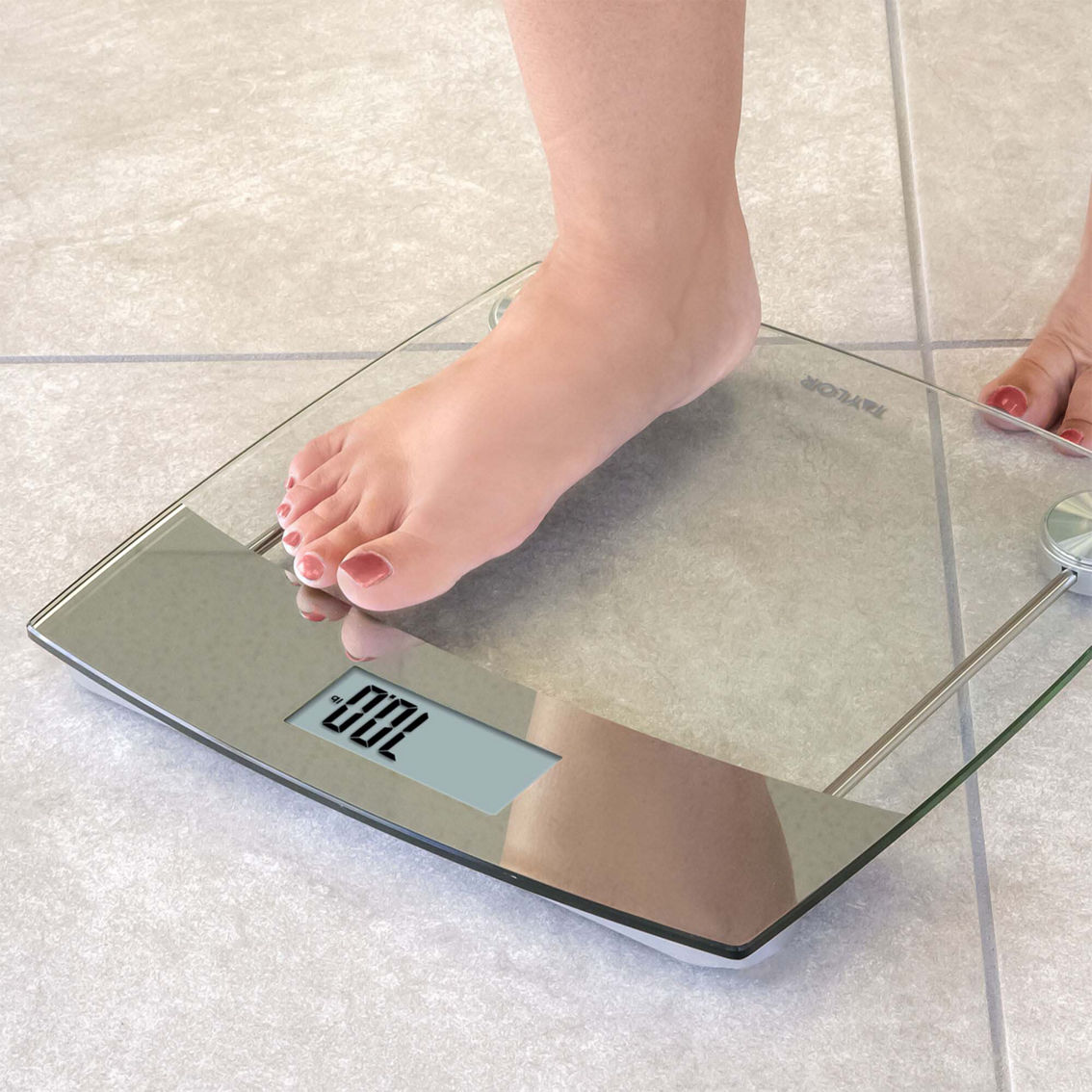 Taylor Digital Glass Bathroom Scale with Stainless Steel Accents - Image 4 of 4